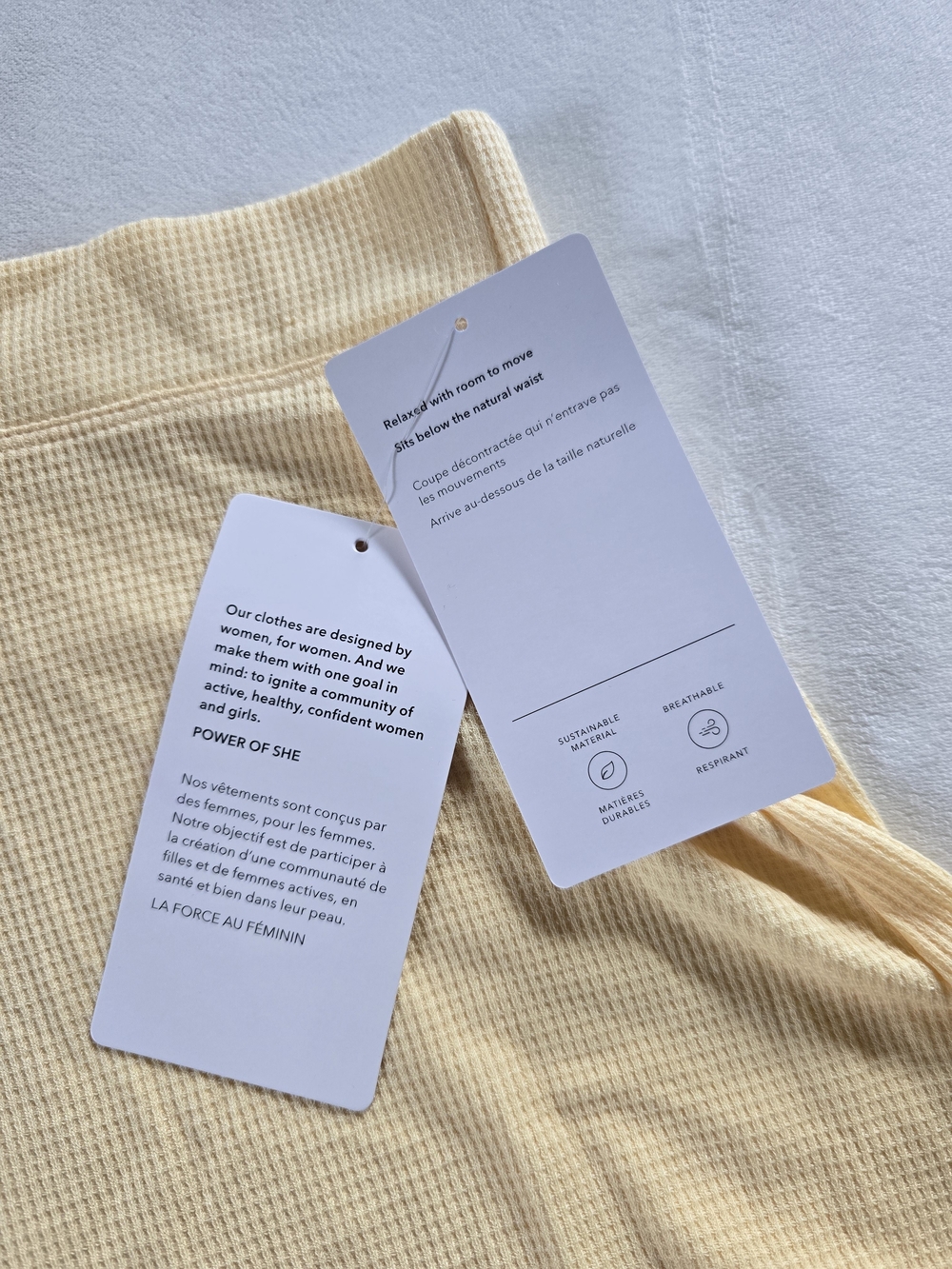Athleta▪️Wind Down Sleep Short Waffle-Knit in Light Yellow - Picture 11 of 11